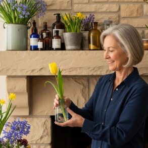 SoonNight - Cheminée terne au printemps : cette astuce avec quelques fleurs et mini-vases transforme votre salon sans effort