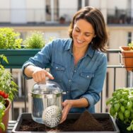 SoonNight - Ce bocal en verre que vous jetez garde vos jardinières de balcon en vie 3 semaines sans arrosage