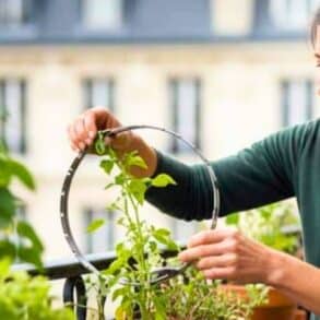 Vos vieux cintres métalliques deviennent des tuteurs gratuits pour vos plantes grimpantes