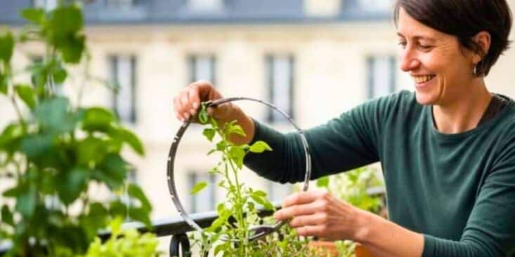 Vos vieux cintres métalliques deviennent des tuteurs gratuits pour vos plantes grimpantes