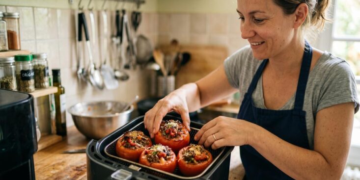 Soonnight - Je prépare mes tomates farcies à l'air fryer en 20 minutes et elles surpassent celles du four