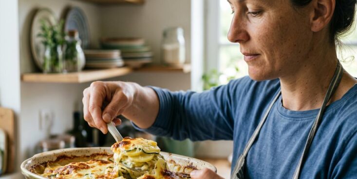 Soonnight - Ce gratin dauphinois revisité à la courgette fond sous la croûte dorée et s'impose cet été à toutes les tablées