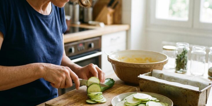 Soonnight - Ce gâteau aux courgettes façon millefeuille fondant remplace le cake salé pour le dîner cet été
