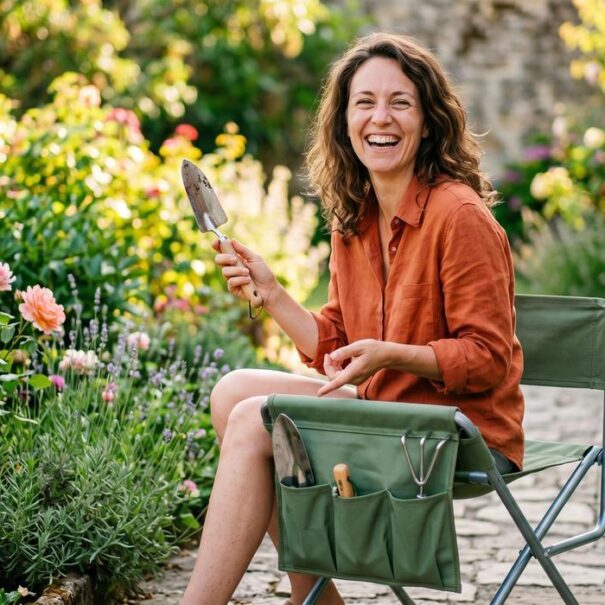Soonnight - Fini de jardiner à genoux dans la boue : ce tabouret Stokomani à 11 € cache aussi 5 outils et un rangement malin