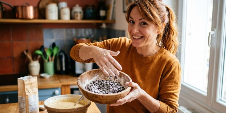 Mes pépites de chocolat finissaient toujours au fond du gâteau : ce geste minute des pâtissiers a tout changé