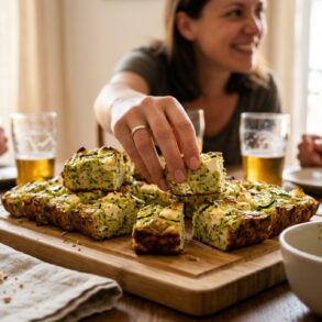 SoonNight - Ce cake courgette, feta et menthe se tranche en bouchées et vide le plateau apéro plus vite que prévu