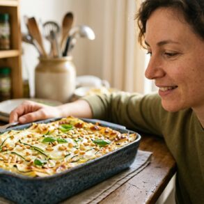 SoonNight - Ces lasagnes de courgette au chèvre et pignons remplacent la pâte par des lamelles fondantes et changent tout