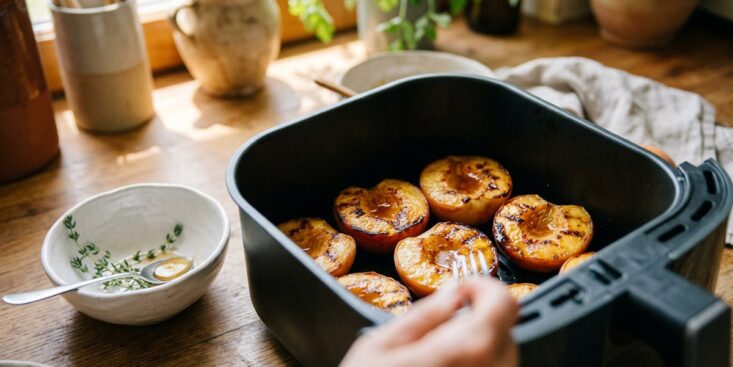 SoonNight - Ces pêches rôties à l'airfryer sont prêtes en 11 minutes et remplacent le four tout l'été