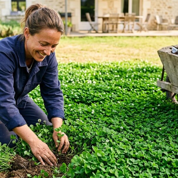 SoonNight - J'ai planté du trèfle blanc dans mon jardin : 0€ d'eau en 3 mois