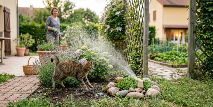 SoonNight - Ce jet bref déclenché au passage éloigne le chat du jardin sans le blesser ni fâcher le voisin