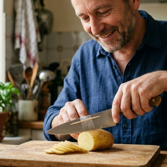 SoonNight - Ce cure-dent scotché sur la lame du couteau, l'astuce facile des chefs pour des tranches qui ne collent plus