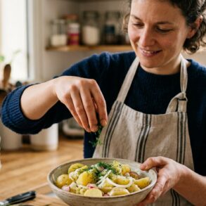 SoonNight - Cette herbe fraîche ajoutée au bon moment transforme la salade de pommes de terre fade en plat léger et parfumé