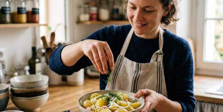 SoonNight - Cette herbe fraîche ajoutée au bon moment transforme la salade de pommes de terre fade en plat léger et parfumé
