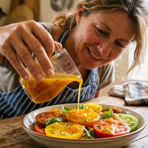 SoonNight - Cette vinaigrette sucrée-salée à l'abricot transforme la salade de tomates