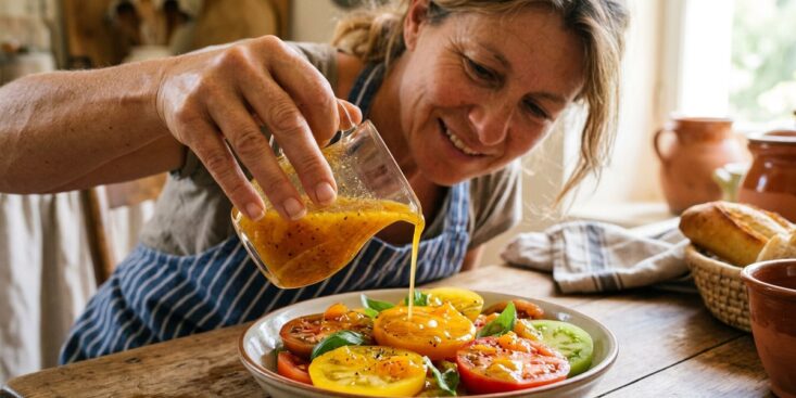 SoonNight - Cette vinaigrette sucrée-salée à l'abricot transforme la salade de tomates