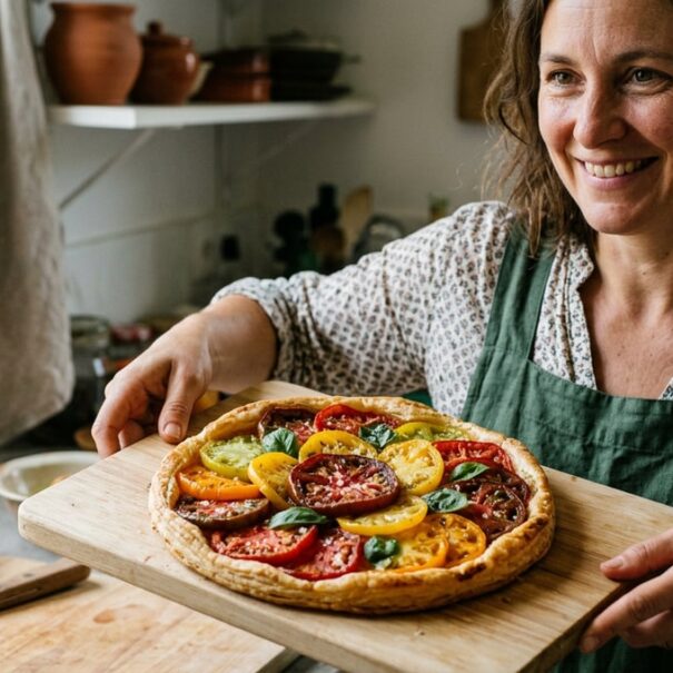 SoonNight - Cette recette de tarte aux tomates anciennes passe pour une création de traiteur
