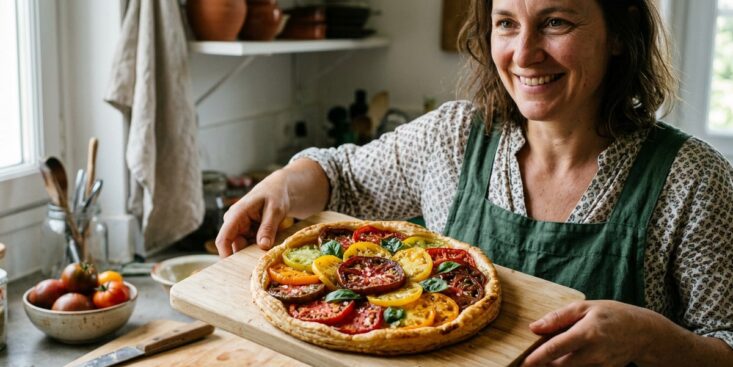 SoonNight - Cette recette de tarte aux tomates anciennes passe pour une création de traiteur