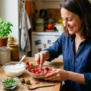 SoonNight - Laurent Mariotte glisse 2 ingrédients du frigo dans sa recette de fraises sans sucre