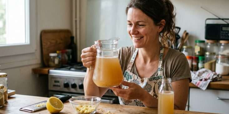 SoonNight - Ma ginger beer maison est prête en 2 jours avec 100 g de gingembre et un citron