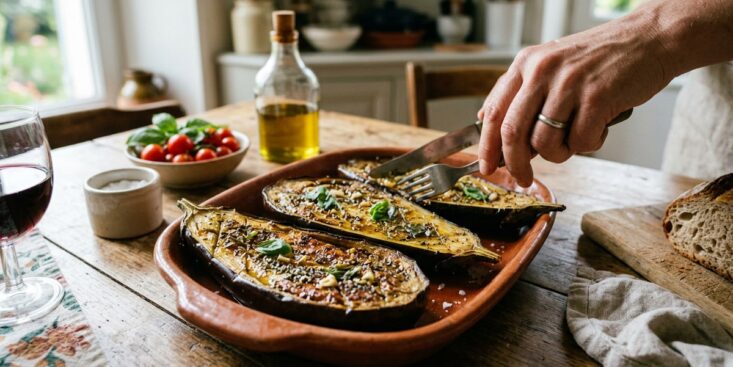 SoonNight - Ces demi-aubergines fondantes au four ont le goût des vacances en Italie