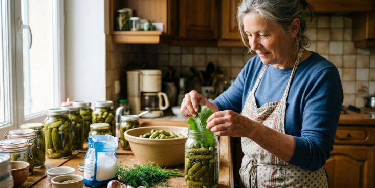 SoonNight - Cornichons maison mous en bocal ? Ce geste et cette feuille du jardin changent tout