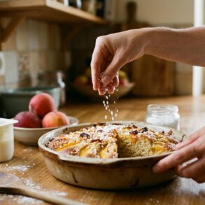 SoonNight - Ce gâteau au yaourt aux pêches devient irrésistible grâce à un détail tout simple