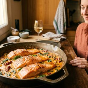 SoonNight - Ce saumon Marry Me à la sauce crémeuse aux tomates séchées se cuisine en une poêle