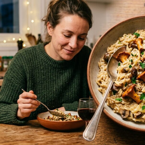 SoonNight - Cet orzotto champignons-comté, la recette facile qui pardonne tout aux soirs frais