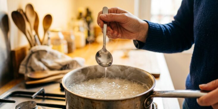 SoonNight - Une cuillère de vinaigre dans l'eau de cuisson du riz change tout, à ce dosage