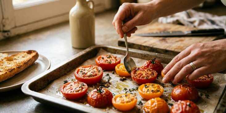 SoonNight - Ces tomates au four fondantes en 4 ingrédients : la recette secrète est dans la découpe