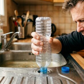 SoonNight - Cette astuce de plombier avec une bouteille d'eau débouche l'évier sans démontage