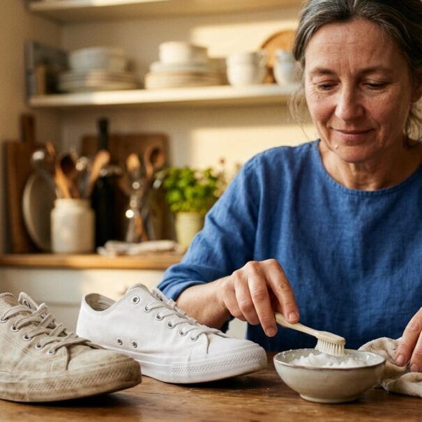 SoonNight - Ces deux produits du quotidien redonnent leur éclat aux baskets blanches sans bicarbonate