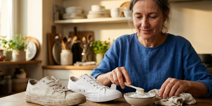 SoonNight - Ces deux produits du quotidien redonnent leur éclat aux baskets blanches sans bicarbonate