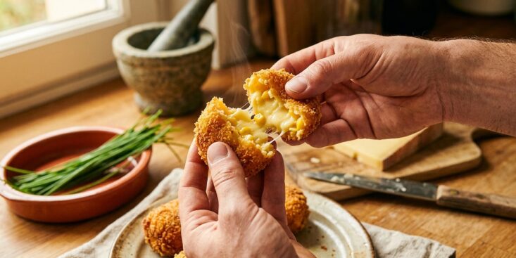 SoonNight - Ces croquettes de maïs fondantes au comté valent une bouchée de traiteur chic
