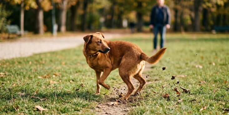 SoonNight - Pourquoi votre chien gratte le sol après ses besoins ? La vraie raison surprend