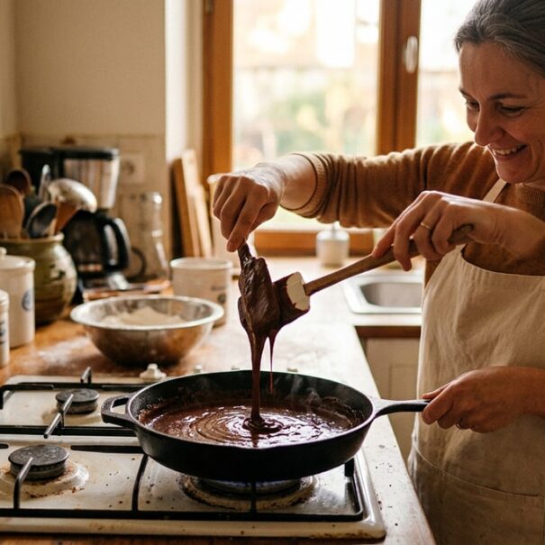 SoonNight - Ce gâteau au chocolat à la poêle est prêt en 20 minutes avec un geste clé