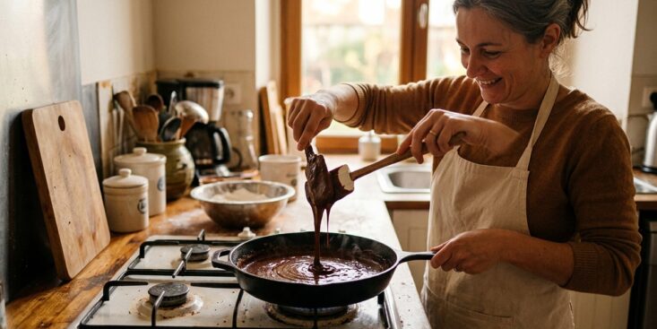 SoonNight - Ce gâteau au chocolat à la poêle est prêt en 20 minutes avec un geste clé