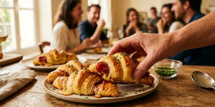SoonNight - Ces croissants apéro au jambon de Bayonne et cantal, la recette express qui fait mouche