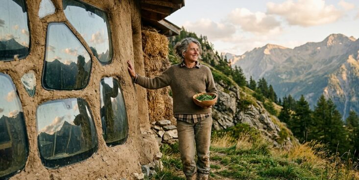SoonNight - Elle a bâti sa maison autosuffisante en terre et pare-brises au milieu des montagnes