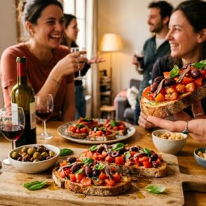 SoonNight - Ce pain rassis devient la star de l'apéro avec tomate, anchois et olives