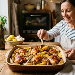 Soonnight - Ce poulet au citron et au miel laqué sur ses pommes de terre dorées fait tout le dîner en un seul plat