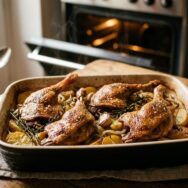 Soonnight - Cuisses de canard au four confites et dorées : la recette facile pour les fêtes avec pommes de terre fondantes