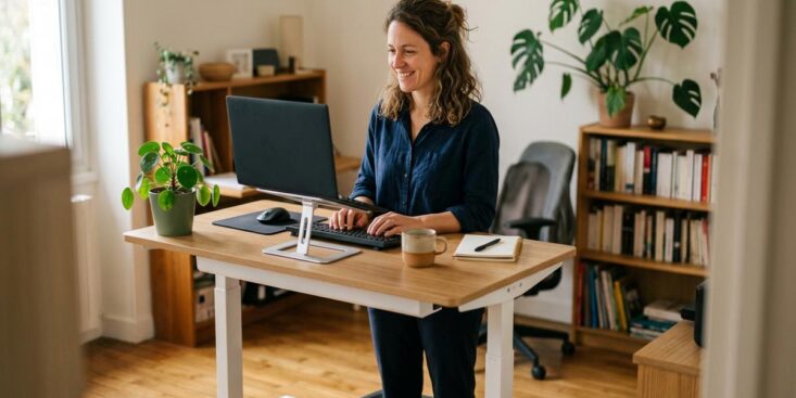 Soonnight - 9 bureaux assis-debout pour soulager le mal de dos en télétravail, dont un à moins de 100 €