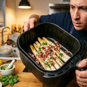 Soonnight - Dani García fait ses asperges et jambon à l'airfryer en 15 minutes et le résultat bluffant